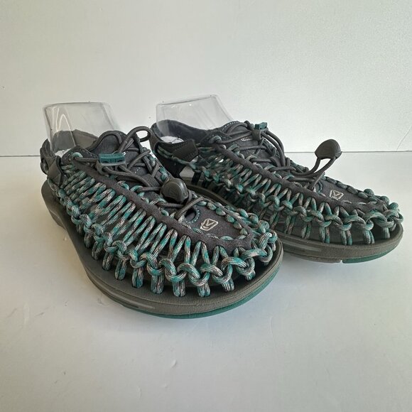 Keen Uneek Teal Gray Bungee Paracord Water Hiking Sandals Slingback Womens US 8 - Picture 2 of 7